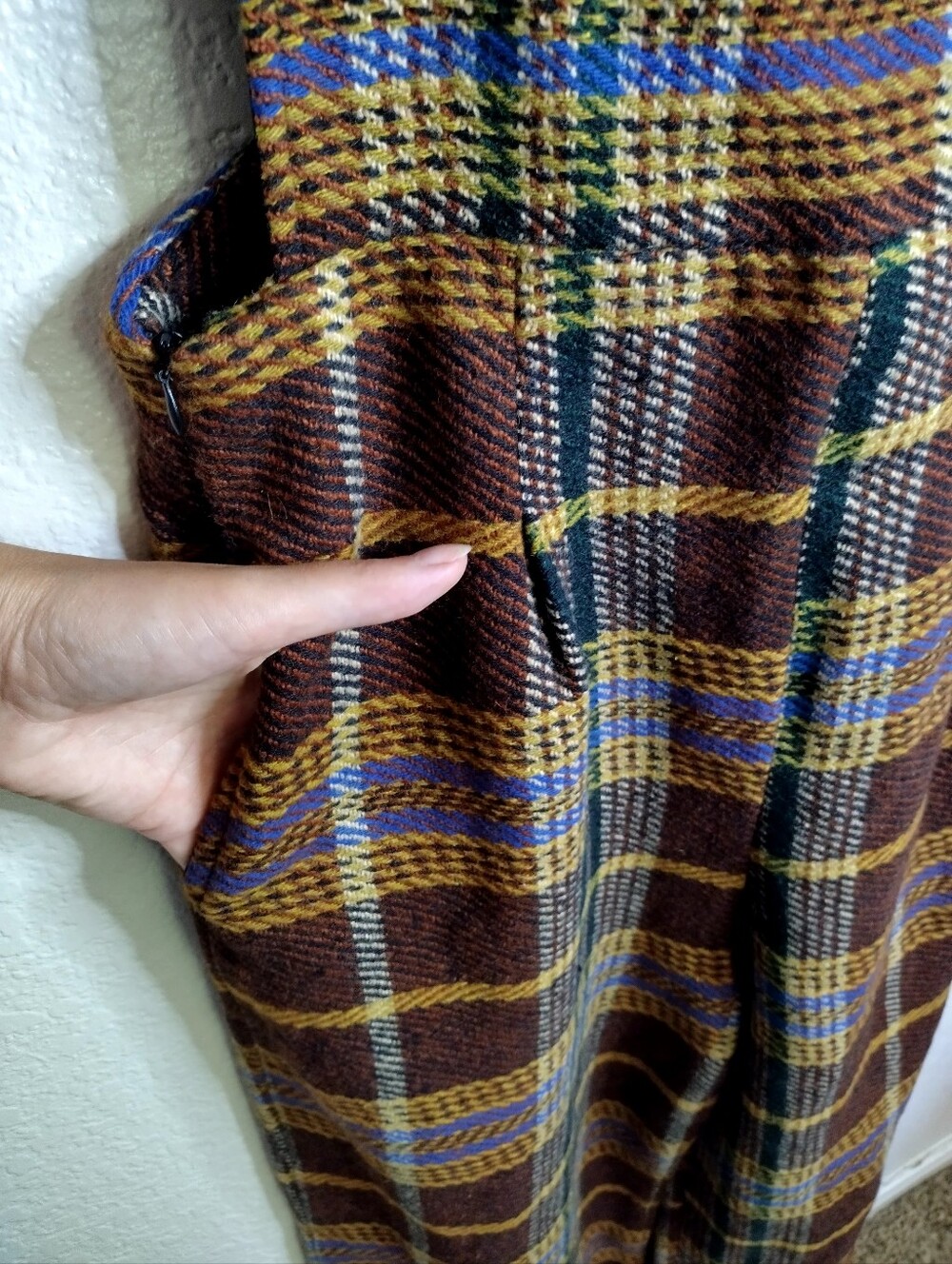 NWT Cider Plaid Wide Leg Overall Sz M - Picture 5 of 11